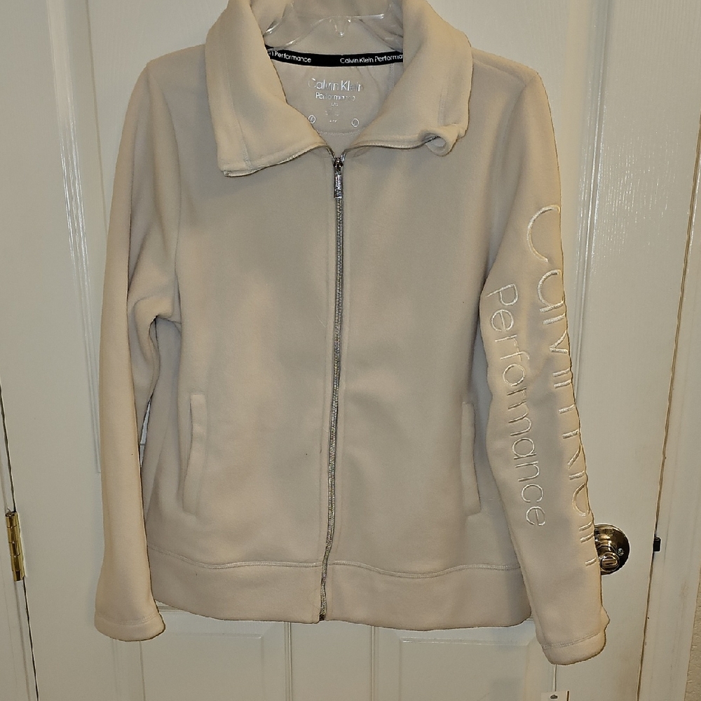 Calvin Klein Women's Tan/Bone Colorway Cozy Fleece Jacket
